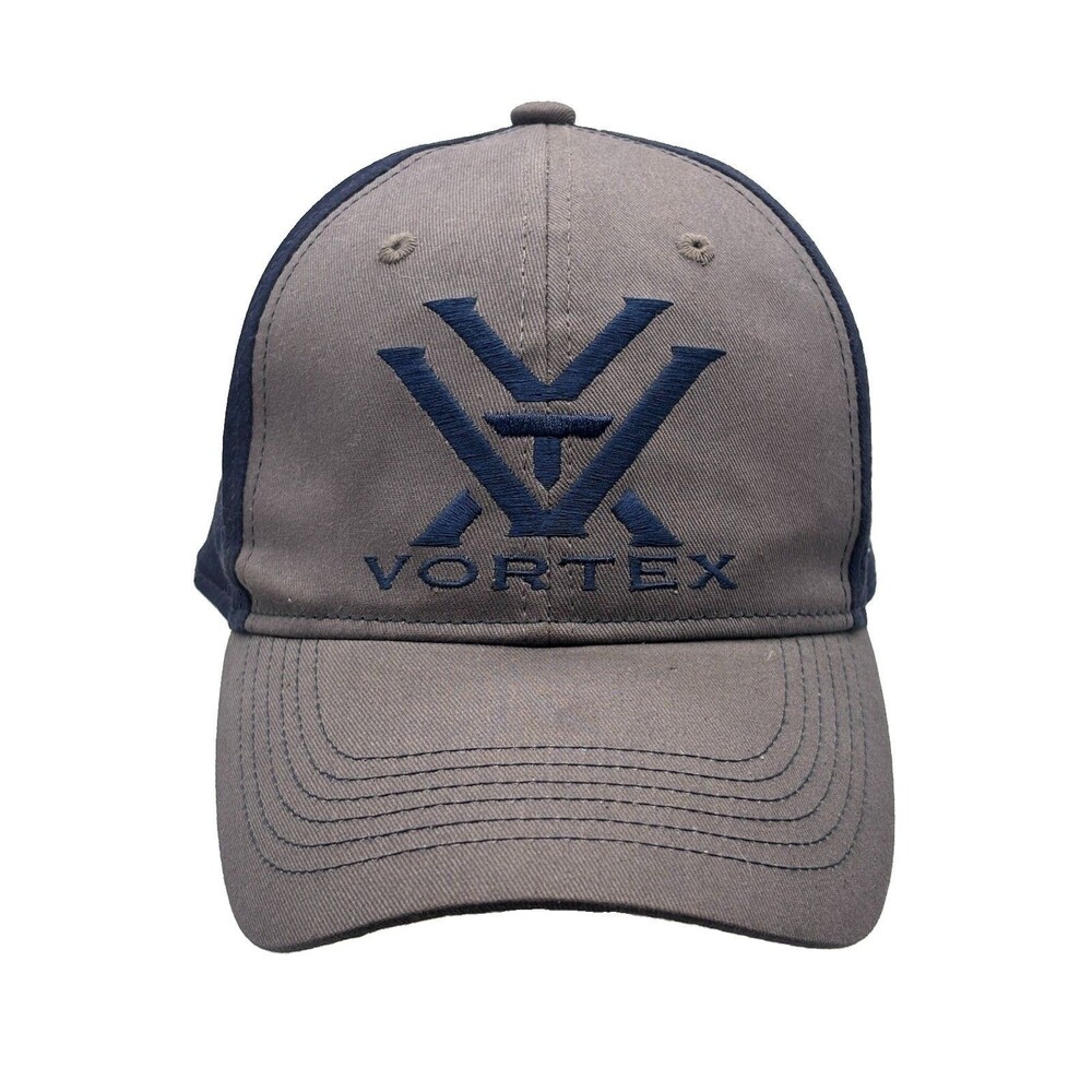 Vortex Optics Hat Snapback Cap Grey Navy Blue Embroidered Logo Tactical OSFM